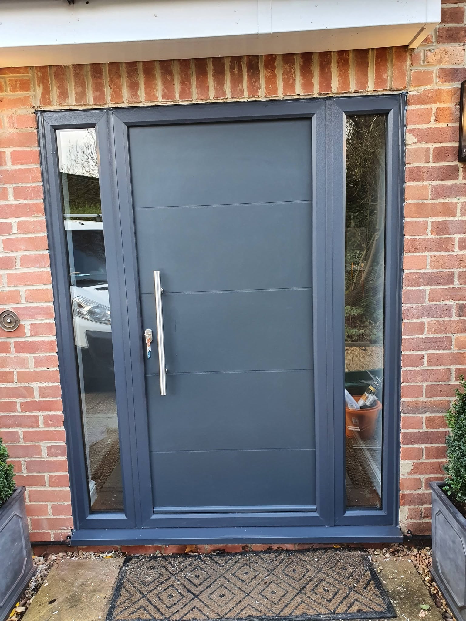 Front door with handle